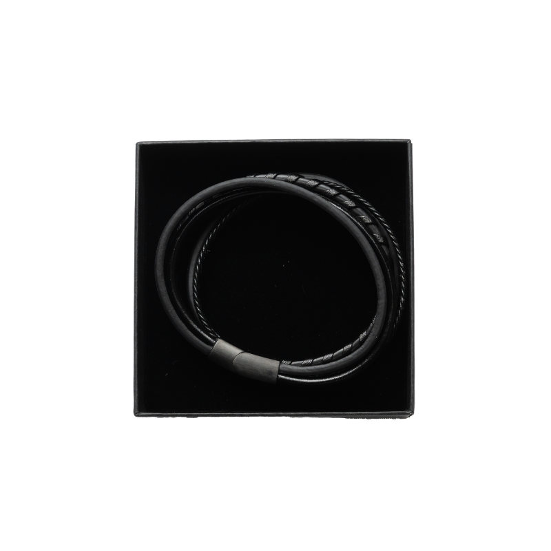 PULSERA PIEL NEGRA MALAGA CF Tienda Malaga CF - Feeberse