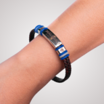 PULSERA ACERO Y CUERO MALAGA CF Tienda Malaga CF - Feeberse