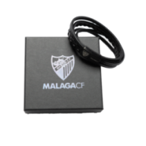 PULSERA PIEL NEGRA MALAGA CF Tienda Malaga CF - Feeberse